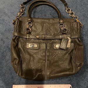 Coach grey leather handbag